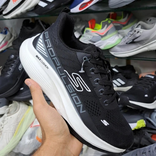 کتونی اسکیچرز مکس کوشنینگ مسترکوالیتی مشکی زیره سفید | Skechers Max Cushioning | سایز 40 تا 45