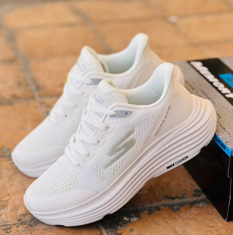 کتونی اسکیچرز مکس ران سفید زنانه | Skechers Max Run Master Quality | کفش پیاده‌روی و رانینگ سایز 37 تا 40
