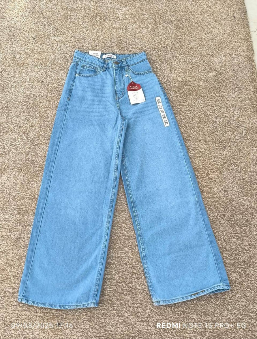 شلوار جین بگ زنانه Ladies Collection Original | شلوار Bag Jeans اورجینال /سایز 36 تا 44 ایرانی// و قد 105 تا 110/
