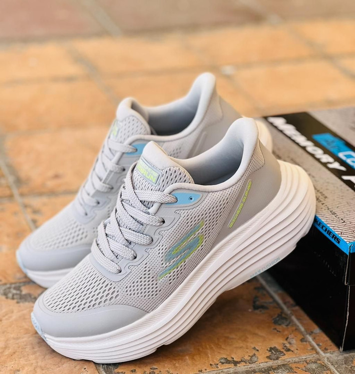 کتونی اسکیچرز مکس ران طوسی زنانه | Skechers Max Run Master Quality | کفش پیاده‌روی و رانینگ سایز 37 تا 40
