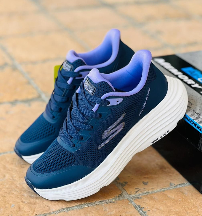 کتونی اسکیچرز مکس ران سورمه ای زنانه | Skechers Max Run Master Quality | کفش پیاده‌روی و رانینگ سایز 37 تا 40