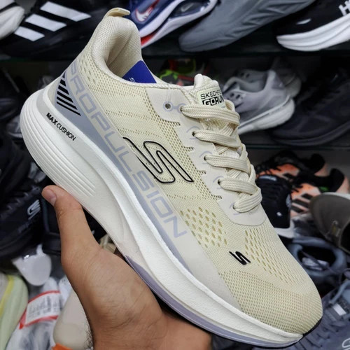 کتونی اسکیچرز مکس کوشنینگ مسترکوالیتی کرم زیره سفید | Skechers Max Cushioning | سایز 40 تا 45