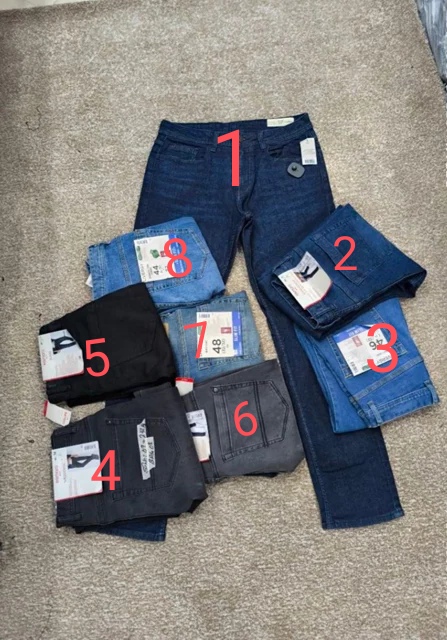شلوار لی اورجینال مردانه راسته Livergy Original Jeans | جین مردانه اورجینال لیورجی /سایز خارجی 30 تا 36 // سایز بندی ایرانی 40 تا 46/ قد 108 الی 110