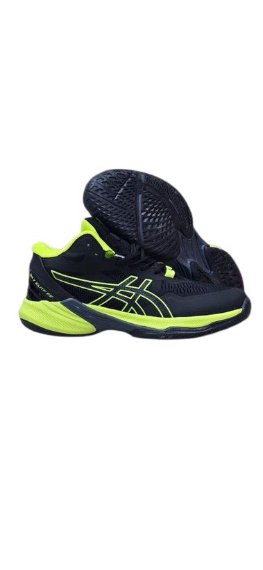 کتونی والیبالی اسیکس مشکی فسفری مستر کوالیتی/سایز 40 الی 45/Asics Sky Elite FF 3/ فروش عمده و تک Asics Indoor Sky Elite FF 3