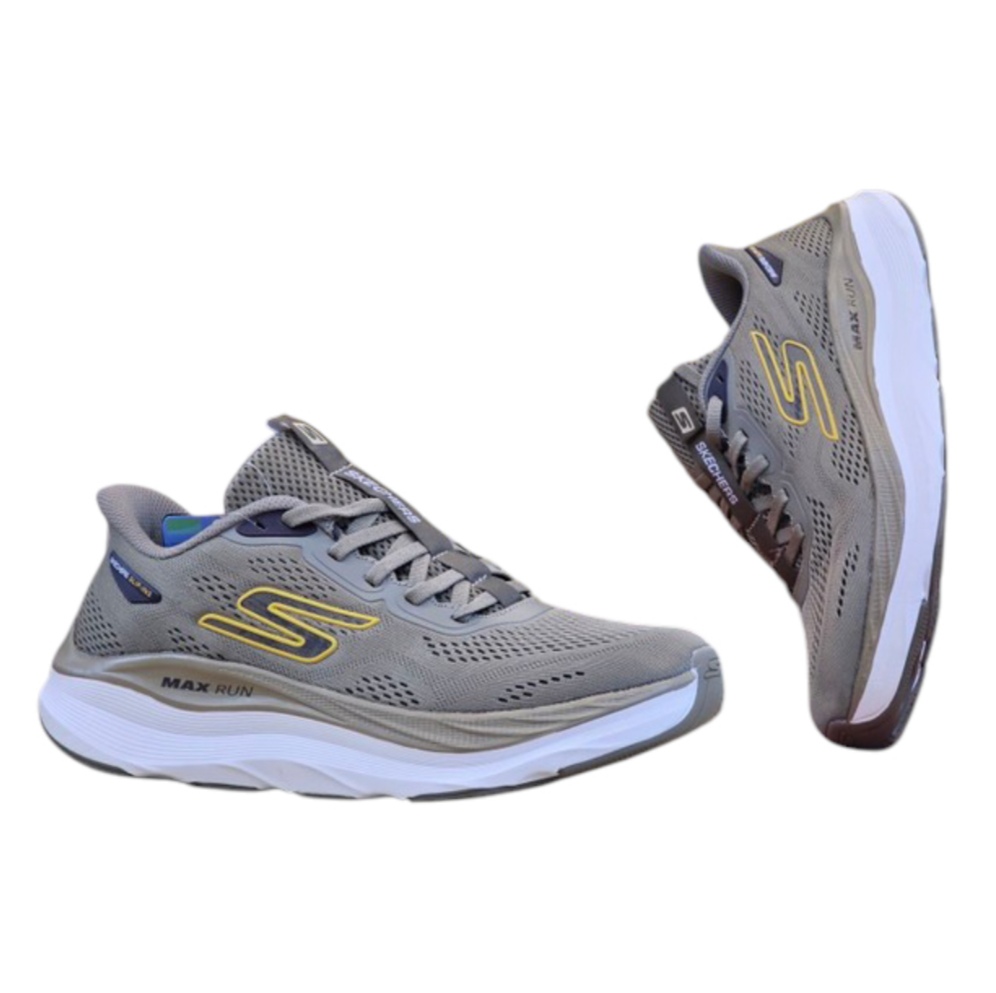 کتونی مردانه اسکیچرز مدل مکس ران مسترکوالیتی خاکستری طوسی/ سایز 40 الی 45 /Skechers Max Run/ فروش عمده و تک
