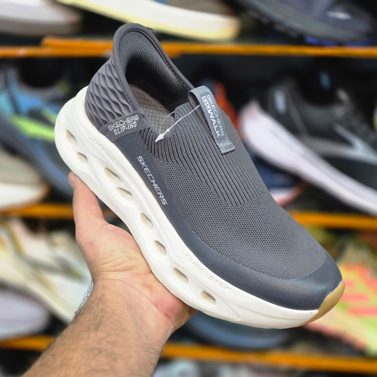 کتونی اسکیچرز اسلیپ اینز مردانه Skechers Slip-ins Go Walk طبی بدون بند مستر کیفیت طوسی/ سایز 40 تا 45/