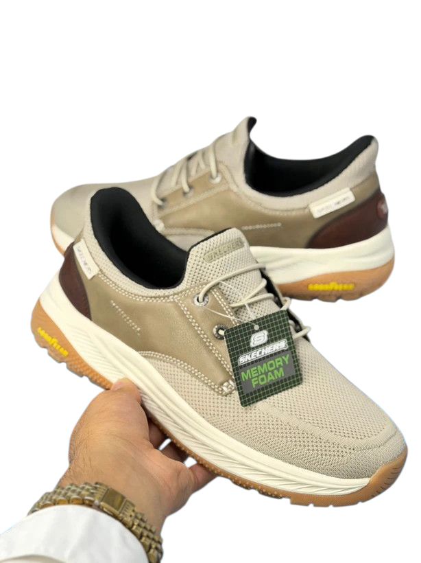 کتونی اسکیچرز مرو آلدن کرم قهوه ای مسترکوالیتی /سایز 40 الی 45/Skechers Meroe-Alden/ فروش عمده و تک